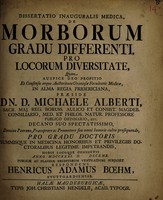 view Dissertatio inauguralis medica, de morborum gradu differenti, pro locorum diversitate ... / respondens Henricus Adamus Boehm.