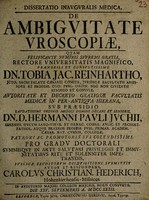 view Dissertatio inauguralis medica de ambiguitate uroscopiae ... / [Karl Christian Hederich].