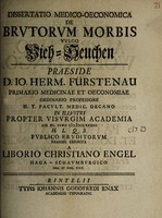 view Dissertatio medico-oeconomica de brutorum morbis vulgo Vieh-Seuchen ... / [Liborius Christianus Engel].