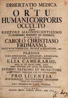 view Dissertatio medica de ortu humani corporis occulto ... / [David Friedrich Tafel].