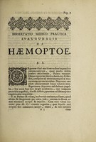 view Dissertatio medico-practica inauguralis de haemoptoe ... / Eruditorum examini submittit Isaac Elieser Augar.