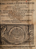 view Dissertatio inauguralis physico-medica de ebore fossili Svevico Halensi / [Johann Friedrich Beyschlag].