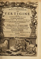 view Dissertatio medica inauguralis, de vertigine ... / Eruditorum examini submittit Godefridus Bullick.