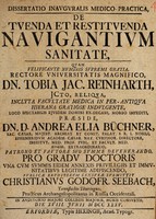 view Dissertatio inauguralis medico-practica, de tuenda et restituenda navigantium sanitate / [Christian Gottfried Seebach].