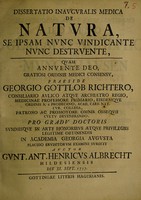 view Dissertatio inauguralis medica de natura, se ipsam nunc vindicante nunc destruente / [Günther Anton Heinrich Albrecht].