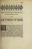 view Dissertatio medica inauguralis, de arthritide ... / Eruditorum examini submittit Alardus van de Veld.