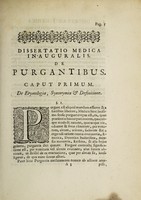 view Dissertatio medica inauguralis. De purgantibus ... / Eruditorum examini submittit Philippus Douw.