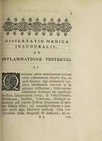 view Dissertatio medica inauguralis de inflammatione ventriculi ... / Eruditorum examini submittit Jacobus Evera.