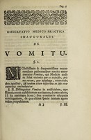 view Dissertatio medico-practica inauguralis de vomitu ... / Eruditorum examini submittit Petrus Josselet.