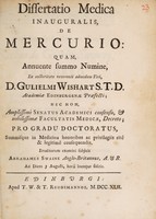 view Dissertatio medica inauguralis, de mercurio / [Abraham Swaine].