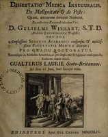 view Dissertatio medica inauguralis, de malignitate et de peste ... / [Walter Laurie].