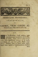 view Dissertatio physiologica inauguralis, de caussa, vices cordis alternas producente ... / submittit Abrahamus Ens.