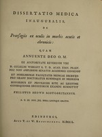 view Dissertatio medica inauguralis, de praesagiis ex oculis in morbis acutis et chronicis / [Philip Brown].