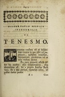 view Dissertatio medica inauguralis de tenesmo ... / Eruditorum examini subjicit Richardus Milnes.