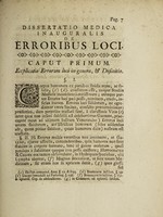 view Dissertatio medica inauguralis, de erroribus loci ... / Abrahamus van Oven ... Ad diem 14. Decembris 1759.