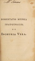 view Dissertatio medica inauguralis, de ischuria vera ... / eruditorum examini subjicit Gulielmus Budd.