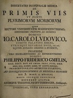 view Dissertatio inauguralis medica de primis viis ut fonte plurimorum morborum ... / auctor Georgius Theophilus Offterdinger.