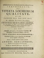 view Dissertatio pathologico-practica inauguralis, de vitiata lochiorum qualitate.