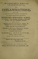 view Dissertatio medica inauguralis, de inflammatione ... / submittit Thomas Houlston.