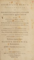 view Dissertatio medica inauguralis de caloris in corpore humano effectibus quibusdam ... / [Samuel Goulding].