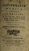 view Adversaria medica / [J.D. Metzger].