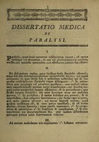 view Dissertatio medica de paralysi ... / [Jacobus Soldevilla-Barta].