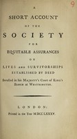 view A short account of the Society for Equitable Assurances on lives and survivorships.