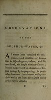 view Experiments and observations on the sulphureous waters at Croft and Harrowgate in Yorkshire / [Robert Willan].