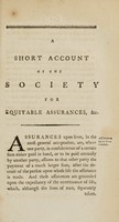 view A short account of the Society for Equitable Assurances on lives and survivorships.