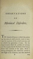 view Observations on maniacal disorders / By William Pargeter, M.D.