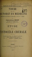 view Étude de la cystocèle crurale / par Justin Antoine Morin, né à Lyon, le 13 décembre 1871, ancien interne des hôpitaux du Havre.