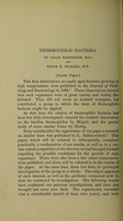 view Thermophilic bacteria : (second paper) / by Allan Macfadyen, M.D., and Frank R. Blaxall, M.D.