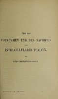 view Über das Vorkommen und den Nachweis von intrazellularen Toxinen / von Allan Macfadyen - London.