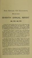 view Annual report / King Edward VII Sanatorium, Midhurst.