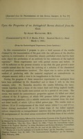 view Upon the properties of an antityphoid serum obtained from the goat / by Allan Macfadyen, M.D. ; (communicated by Dr. C.J. Martin, F.R.S. Received March 2, - read March 8, 1906.).