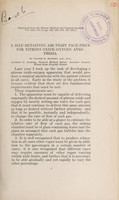 view A self-retaining air-tight face-piece for nitrous oxide-oxygen anesthesia / by Walter M. Boothby, A.M., M.D., assistant in anatomy, Harvard Medical School; assistant surgeon, Mount Sinai Hospital, Boston.