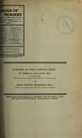 view Tumors of the carotid body / by James G. Callison ... and John Edmund Mackenty.