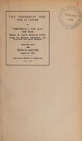 view The Wassermann reaction in cancer / by Frederick J. Fox, M.D., New York, Morris K. Jesup, research fellow.