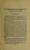 view The Röntgenologic diagnosis of surgical lesions of the stomach and duodenum / by George Emerson Brewer, M.D. and Lewis Gregory Cole, M.D. of New York City.