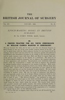 view Epoch-making books in British surgery. III, A proved practise for all young chirurgians by William Clowes maister in chirurgerie / by Sir D'Arcy Power, K.B.E., F.S.A.