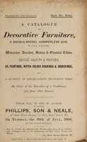 view Sales catalogue: Phillips, Son and Neale