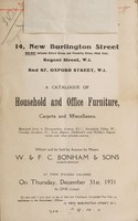 view Sales catalogue: Bonham & Sons