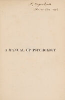 view A manual of psychology / by G.F. Stout.