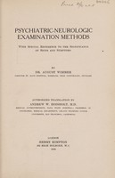 view Psychiatric-neurologic examination methods : with special reference to the significance of signs and symptoms / by August Wimmer ; authorized translation by Andrew W. Hoisholt.