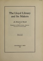 view The Lloyd Library and its makers : an historical sketch / by Caswell A. Mayo.