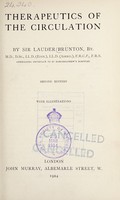 view Therapeutics of the circulation / by Sir Lauder Brunton.