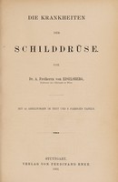 view Die Krankheiten der Schilddrüse / von A. Freiherrn von Eiselsberg.