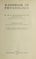 view Handbook of physiology / by W.D. Halliburton.