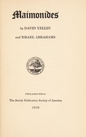 view Maimonides / by David Yellin and Israel Abrahams.