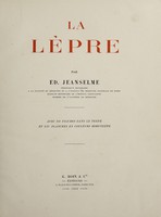 view La lèpre / par Ed. Jeanselme.
